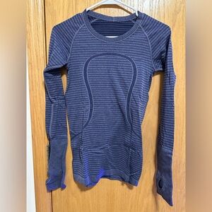 Lululemon purple striped swiftly tech long sleeve